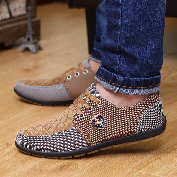 Casual Lace up Canvas Men Flat Shoes