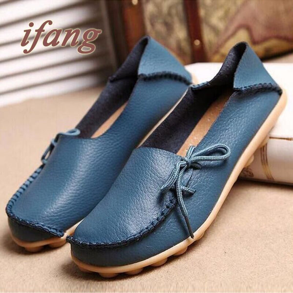 Flat Women Genuine Leather Shoes