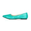 Glossy Patent Leather Women Nude Flat Shoes